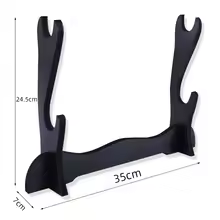 Double katana display stand dimensions: 35 x 7 x 24.5 cm